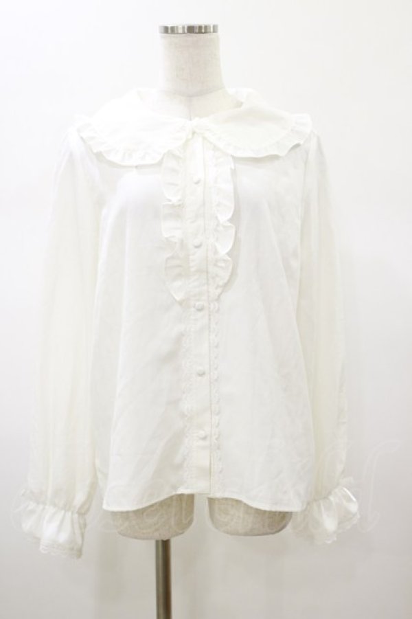 画像1: m petit by misako / AM マルエリフリルブラウス LL オフ H-26-01-17-037-LO-BL-NS-ZH (1)