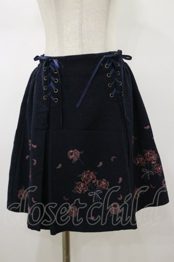 画像1: axes femme POETIQUE / レースアップスカート M ネイビー H-26-01-17-040-AX-SK-NS-ZH (1)