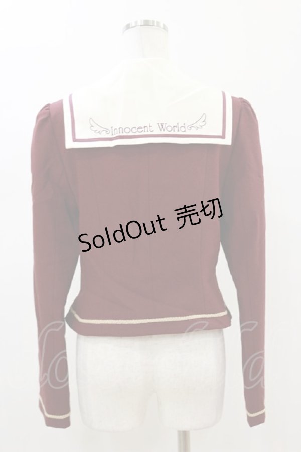 画像2: Innocent World / セーラー刺繍ジャケット L ボルドー H-26-01-18-039-IW-JA-NS-ZH (2)