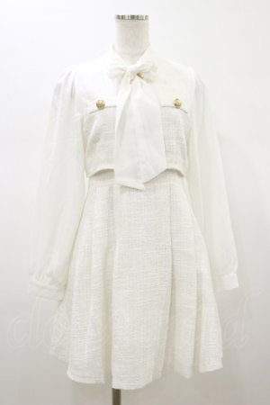 画像: Ank Rouge / リボンタイツイードSET/UPワンピース M オフホワイト H-26-01-18-053-CA-OP-NS-ZH