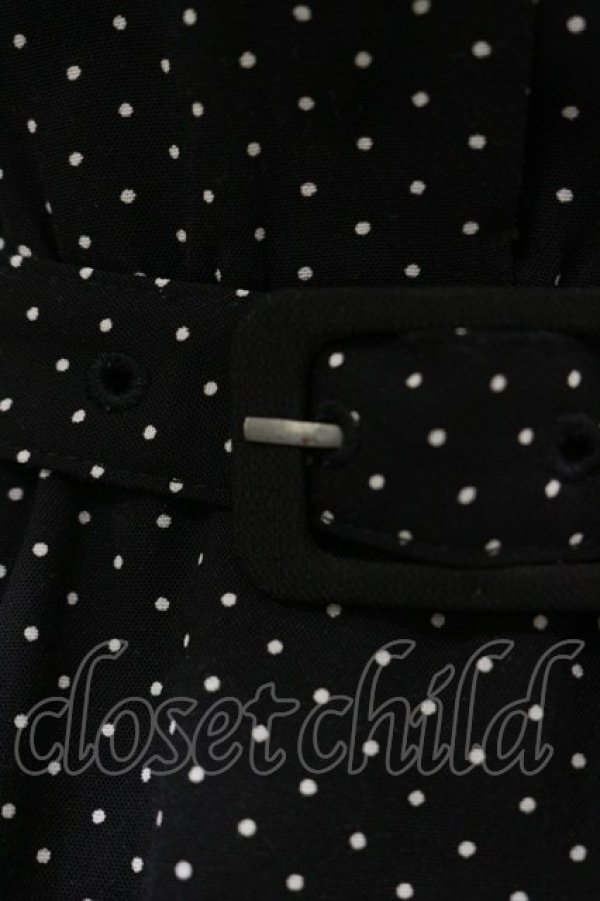 画像3: F&A / ドット柄フレンチスリーブワンピース Free Black H-26-01-18-054-LO-OP-NS-ZH (3)