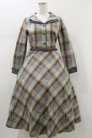 画像: an another angelus / ダブルオープンカラーチェックワンピース Free GRAY H-26-01-18-055-CA-OP-NS-ZH