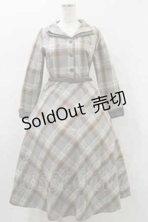 画像: an another angelus / ダブルオープンカラーチェックワンピース Free GRAY H-26-01-18-055-CA-OP-NS-ZH