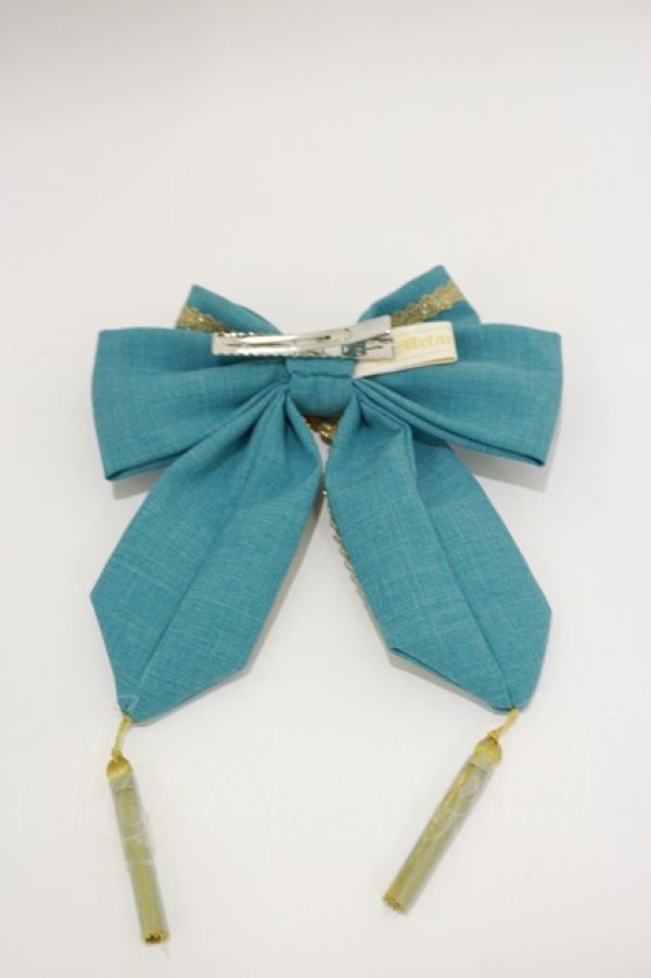 画像2: metamorphose / 和風リボンクリップ  グリーン H-26-01-18-010-ME-AC-NS-ZH (2)