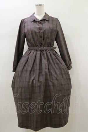 画像: an another angelus / 開襟チェックワンピース Free BROWN H-26-01-18-057-CA-OP-NS-ZH