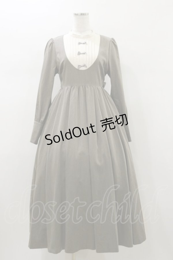 画像1: Maison de FLEUR Petite Robe canone / カノンレトロワンピース M Brown H-26-01-18-062-EL-OP-NS-ZH (1)