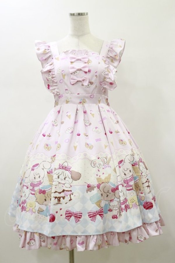 画像1: axes femme Kawaii / mikko illustration × axes femme Kawaii ダイナーカフェジャンスカ M ピンク H-26-01-18-063-AX-OP-NS-ZH (1)