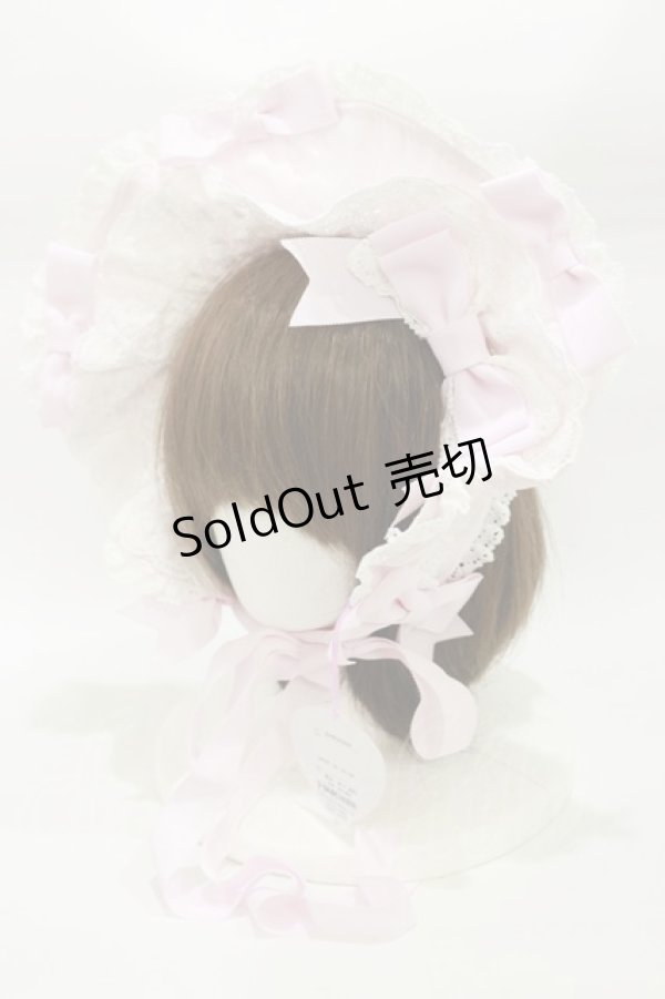 画像1: BABY,THE STARS SHINE BRIGHT / ふわふわクリームプリンセスボンネット  ピンク H-26-01-18-012-BA-AC-NS-ZH (1)