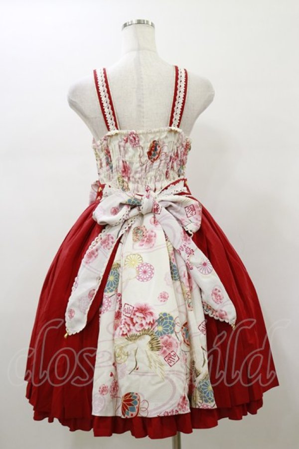 画像2: metamorphose / 花鳥風月〜乙女のはなごろも〜プリーツジャンパースカート(草柄リボン) Free 白梅(White) H-26-01-18-066-ME-OP-NS-ZH (2)