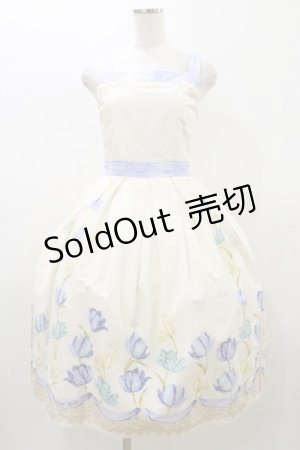 画像: Innocent World / チューリップジャンパースカート L オフ/ブルー H-26-01-18-069-IW-OP-NS-ZH