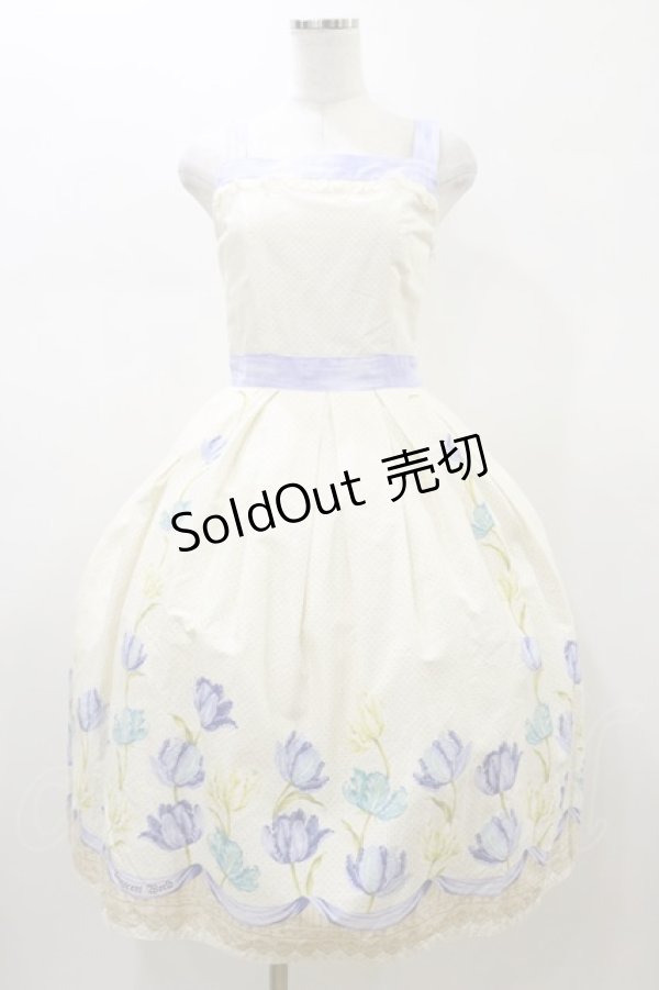 画像1: Innocent World / チューリップジャンパースカート L オフ/ブルー H-26-01-18-069-IW-OP-NS-ZH (1)