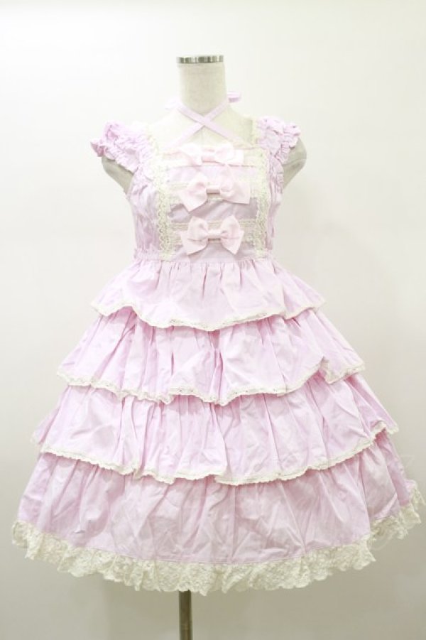 画像1: BABY,THE STARS SHINE BRIGHT / リボンミルキーシュガージャンパースカート Free ピンク H-26-01-18-071-BA-OP-NS-ZH (1)