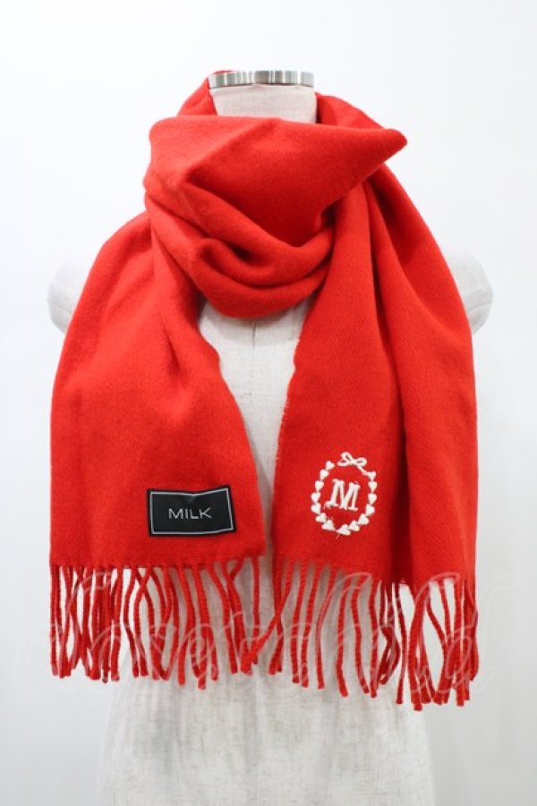 画像1: MILK / Mマフラー  レッド H-26-01-18-1001-ML-ZA-KB-ZH (1)