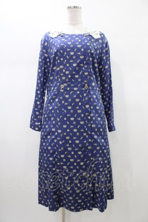 画像: Jane Marple / Tumbling Diceのグースカラードレス - 紺 H-26-01-18-1024-JM-OP-KB-ZH