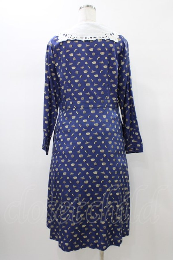 画像2: Jane Marple / Tumbling Diceのグースカラードレス - 紺 H-26-01-18-1024-JM-OP-KB-ZH (2)