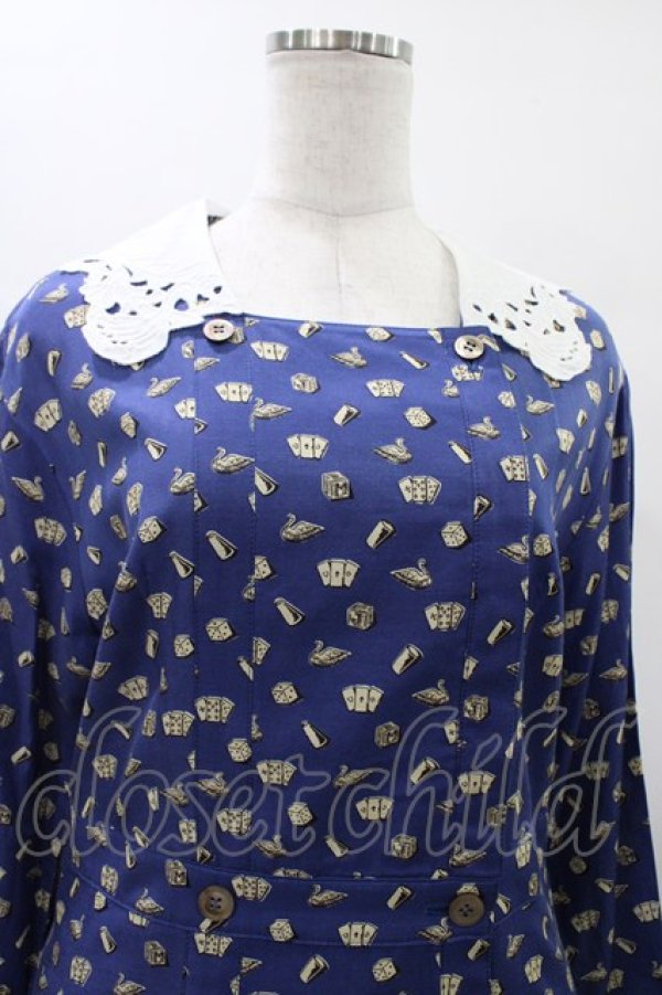 画像4: Jane Marple / Tumbling Diceのグースカラードレス - 紺 H-26-01-18-1024-JM-OP-KB-ZH (4)