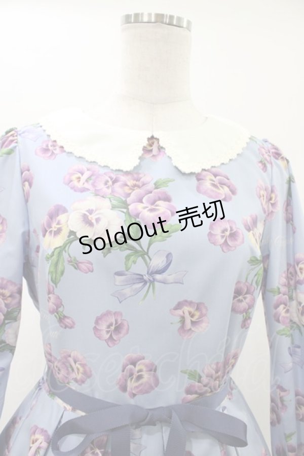 画像4: Emily Temple cute / Pansy ribbonワンピース M サックス H-26-01-18-1026-ET-OP-KB-ZH (4)