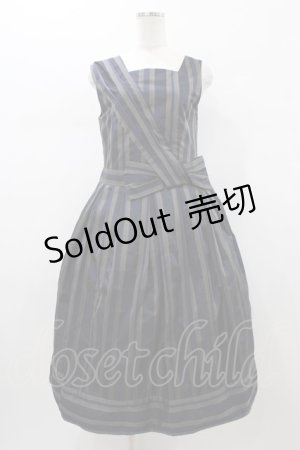 画像: Jane Marple Dans Le Salon / Old England stripe coronation dress  ネイビー H-26-01-18-1027-JM-OP-KB-ZH