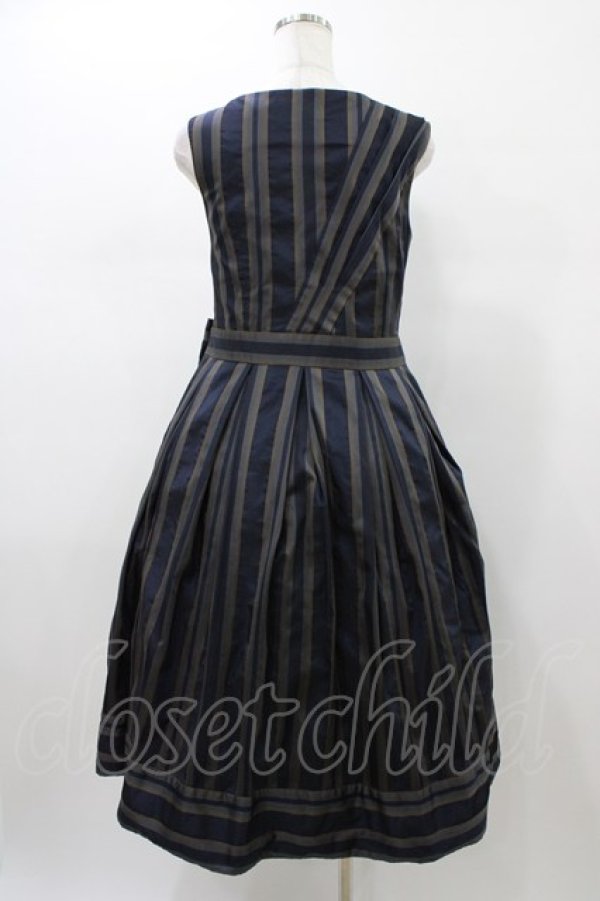 画像2: Jane Marple Dans Le Salon / Old England stripe coronation dress  ネイビー H-26-01-18-1027-JM-OP-KB-ZH (2)