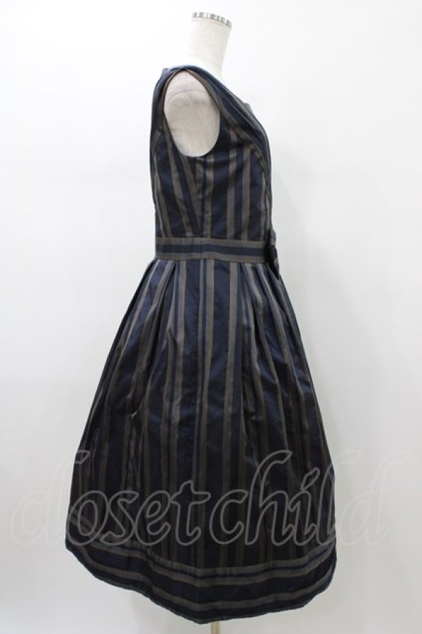 画像3: Jane Marple Dans Le Salon / Old England stripe coronation dress  ネイビー H-26-01-18-1027-JM-OP-KB-ZH (3)
