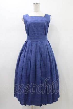 画像: Jane Marple / Sheer logosスクエアドレス  ブルー H-26-01-18-1028-JM-OP-KB-ZH