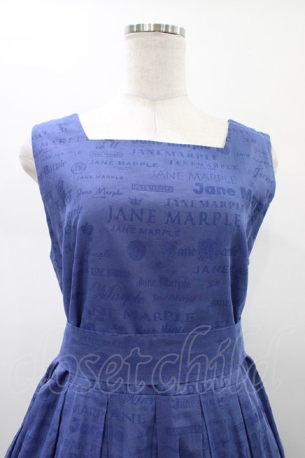 画像4: Jane Marple / Sheer logosスクエアドレス  ブルー H-26-01-18-1028-JM-OP-KB-ZH (4)