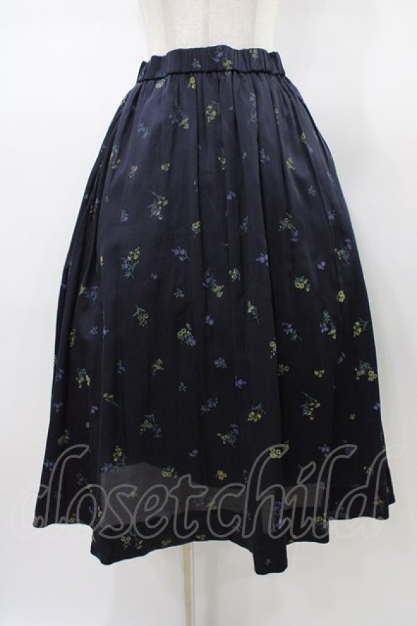 画像1: Jane Marple Dans Le Salon / Wild flowersフラッフィースカート  ネイビー H-26-01-18-1032-JM-SK-KB-ZH (1)