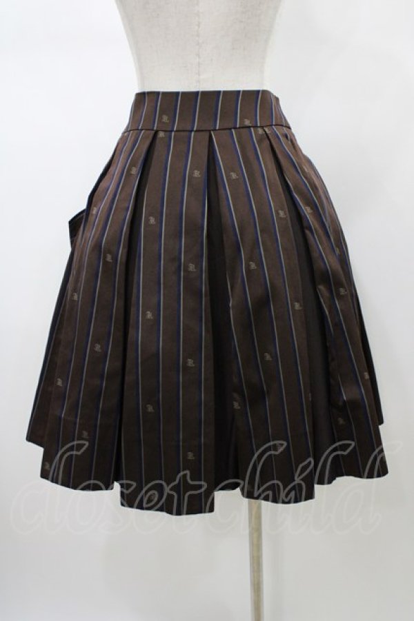 画像2: Jane Marple / Regimental stripe ribbon tie skirt  ブラウン H-26-01-18-1033-JM-SK-KB-ZH (2)