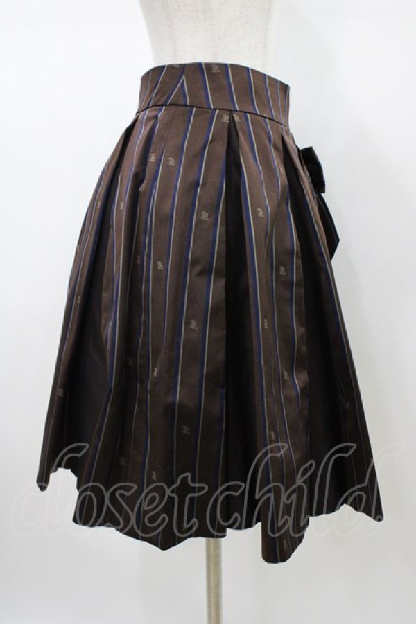 画像3: Jane Marple / Regimental stripe ribbon tie skirt  ブラウン H-26-01-18-1033-JM-SK-KB-ZH (3)