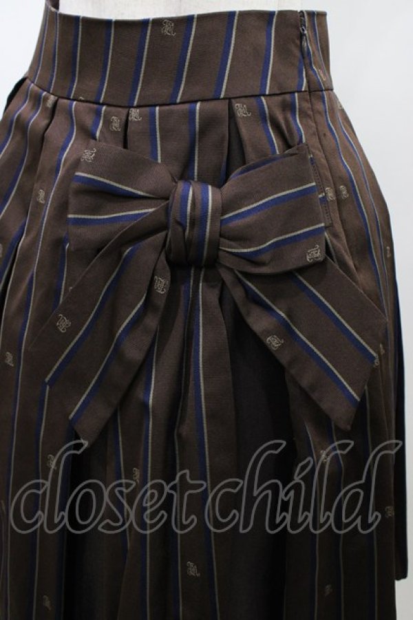 画像4: Jane Marple / Regimental stripe ribbon tie skirt  ブラウン H-26-01-18-1033-JM-SK-KB-ZH (4)