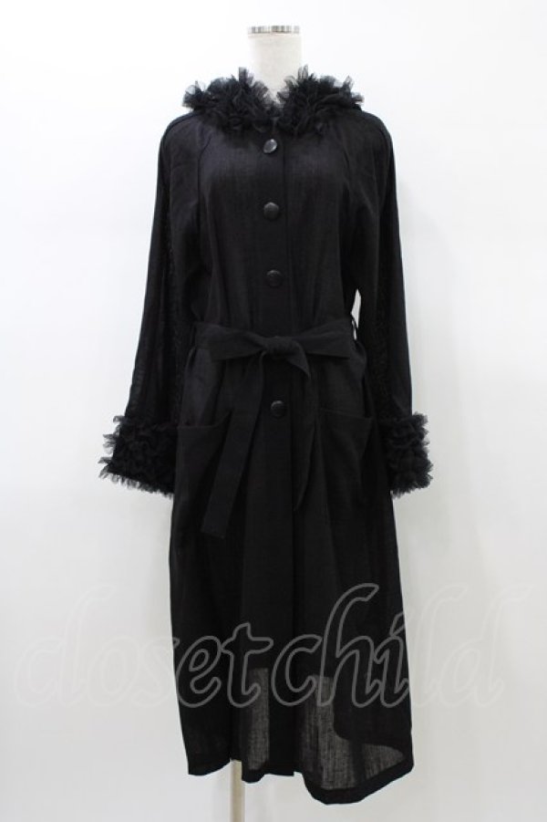 画像1: Na+H / surfaceロングフリルガウン  黒 H-26-01-18-1007-PU-JA-KB-ZH (1)