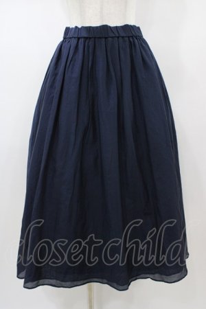 画像: Jane Marple Dans Le Salon / シルクコットンロングギャザースカート  ネイビー H-26-01-18-1040-JM-SK-KB-ZH