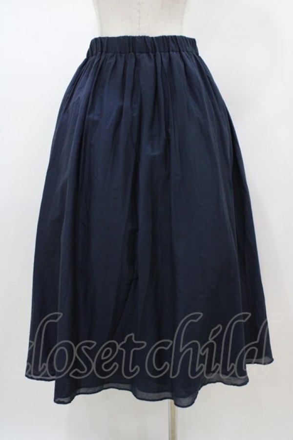 画像2: Jane Marple Dans Le Salon / シルクコットンロングギャザースカート  ネイビー H-26-01-18-1040-JM-SK-KB-ZH (2)