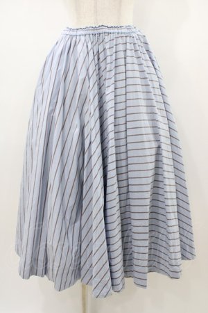 画像: Jane Marple Dans Le Salon / オールドイングランドストライプフラッフィースカート  ブルーグレー H-26-01-18-1042-JM-SK-KB-ZH