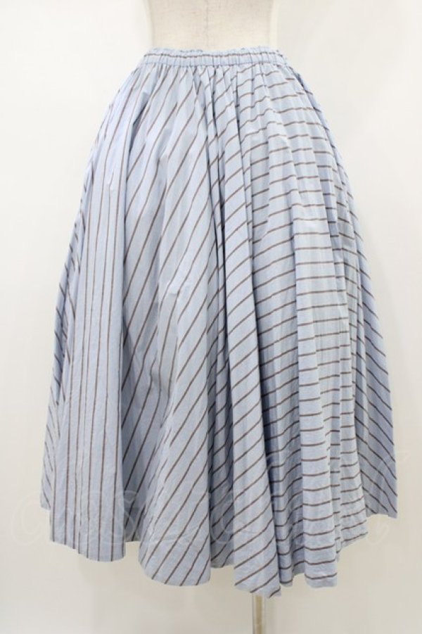 画像2: Jane Marple Dans Le Salon / オールドイングランドストライプフラッフィースカート  ブルーグレー H-26-01-18-1042-JM-SK-KB-ZH (2)