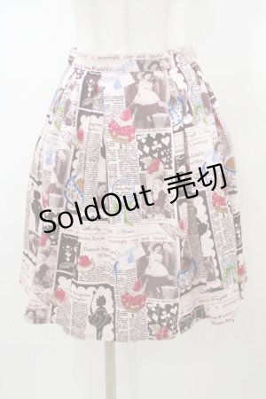 画像: Shirley Temple / ニュースペーパープリントスカート 160 ピンク H-26-01-18-1047-ET-SK-KB-ZH