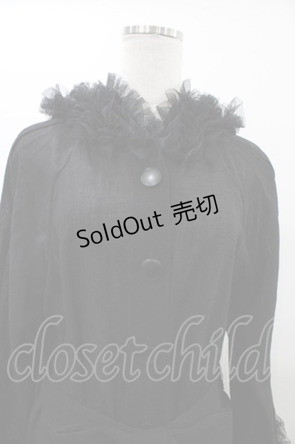 画像4: Na+H / surfaceロングフリルガウン  黒 H-26-01-18-1007-PU-JA-KB-ZH (4)