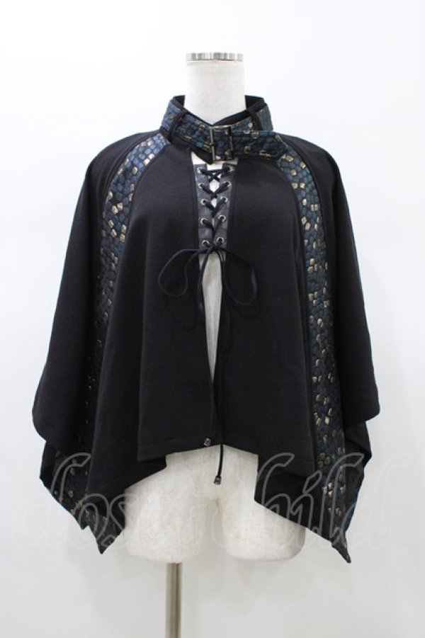 画像1: Qutie Frash / 2023-宵鶴-ポンチョ  黒 H-26-01-18-1052-QU-JA-KB-ZH (1)