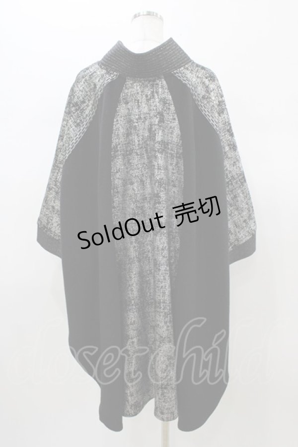 画像2: Qutie Frash / 万能ポンチョ  黒×シルバー H-26-01-18-1053-QU-TO-KB-ZH (2)