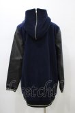 画像2: elements,H / レザー切替フードブルゾン HOMME ネイビー H-26-01-18-1061-PU-JA-KB-ZH (2)