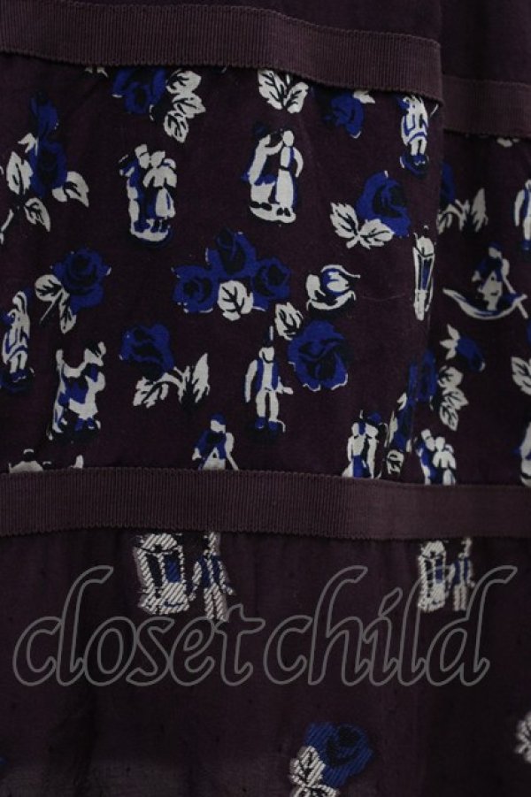 画像5: Jane Marple Dans Le Salon / Dance with roses jacquardワーキングドレス  ボルドーミックス H-26-01-18-1011-JM-OP-KB-ZH (5)