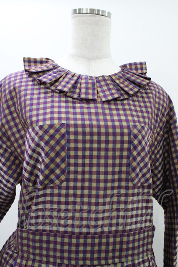 画像4: Jane Marple / アンデュラントチェックコレットドレス  マゼンタ H-26-01-18-1012-JM-OP-KB-ZH (4)