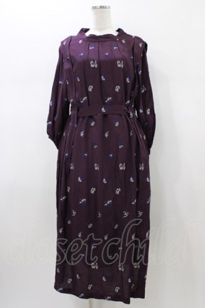 画像: Jane Marple Dans Le Salon / Dance with rosesベルテッドドレス  ボルドー H-26-01-18-1013-JM-OP-KB-ZH