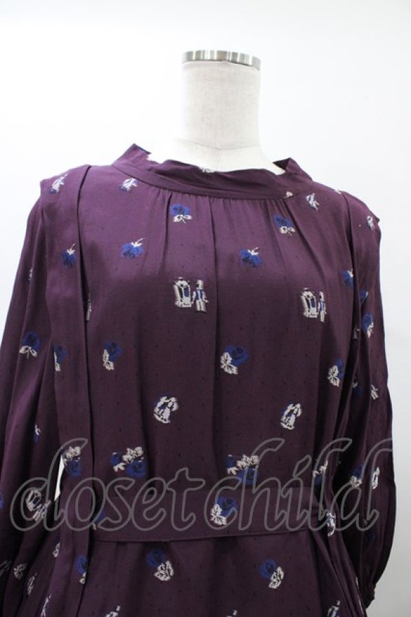 画像4: Jane Marple Dans Le Salon / Dance with rosesベルテッドドレス  ボルドー H-26-01-18-1013-JM-OP-KB-ZH (4)