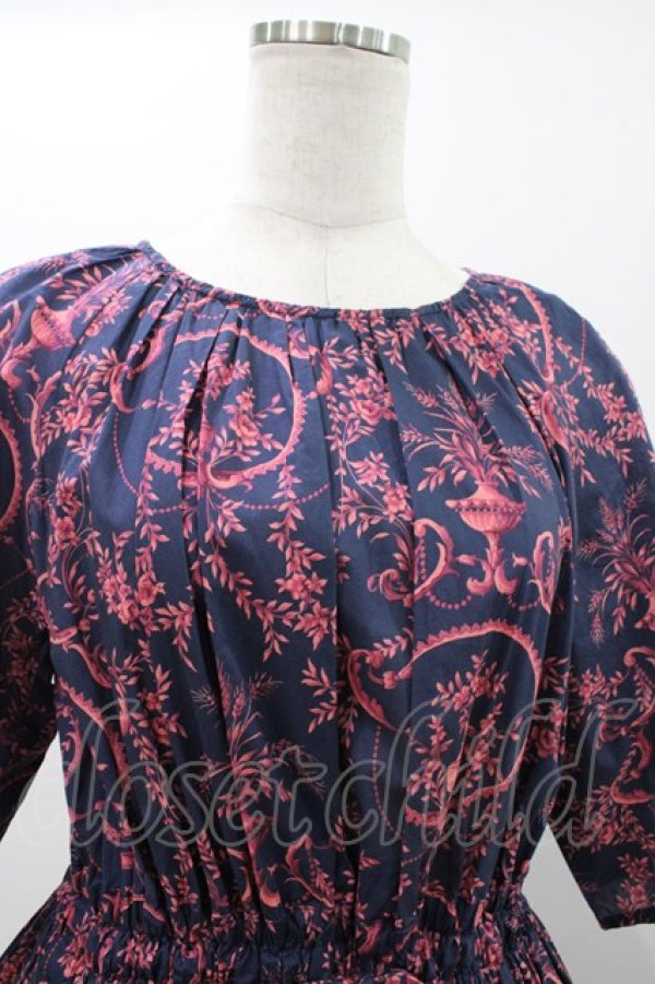 画像4: Jane Marple Dans Le Salon / Marie Antoinette drawstring sleeve dress Free ネイビー H-26-01-18-1016-JM-OP-KB-ZH (4)