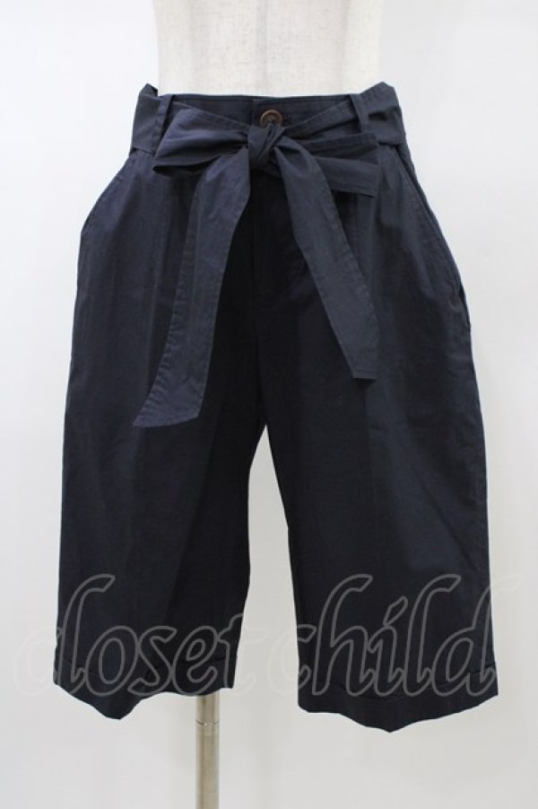 画像1: Jane Marple / リボンベルト付パンツ  ネイビー H-26-01-18-1004-JM-PA-KB-ZH (1)
