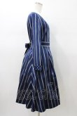 画像3: Jane Marple / Ribbon stripe jacquardのパブリックドレス  ネイビー H-26-01-18-1018-JM-OP-KB-ZH (3)