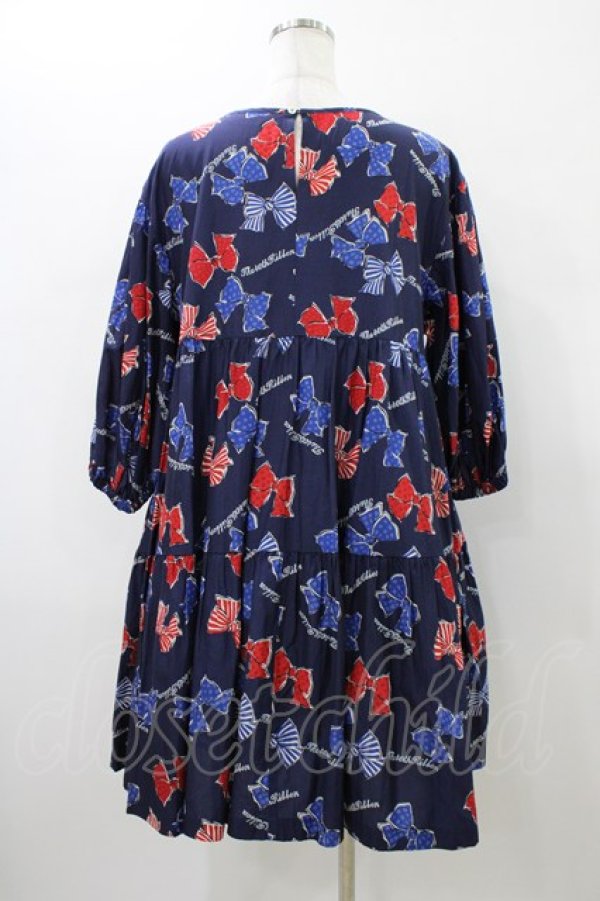 画像2: Jane Marple / Anniversary ribbonsティアードドレス  ネイビー H-26-01-18-1020-JM-OP-KB-ZH (2)