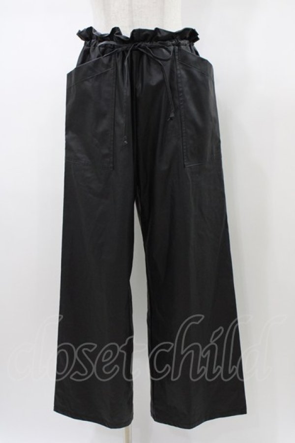 画像1: Na+H / Licレザーパンツ  黒 H-26-01-18-1005-PU-PA-KB-ZH (1)