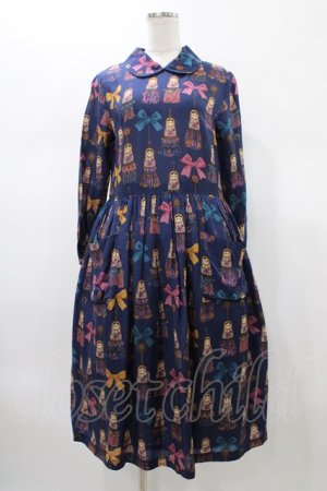 画像: Jane Marple / Little tassel dollsのDayドレス M ブルーグレイ H-26-01-18-1022-JM-OP-KB-ZH